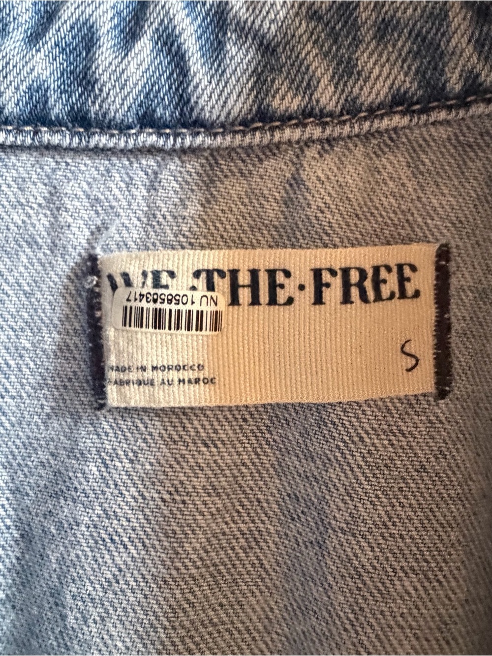 We The Free Marci Denim Utility Jumpsuit Coveralls Size Small Medium Wash Blue - Picture 8 of 9
